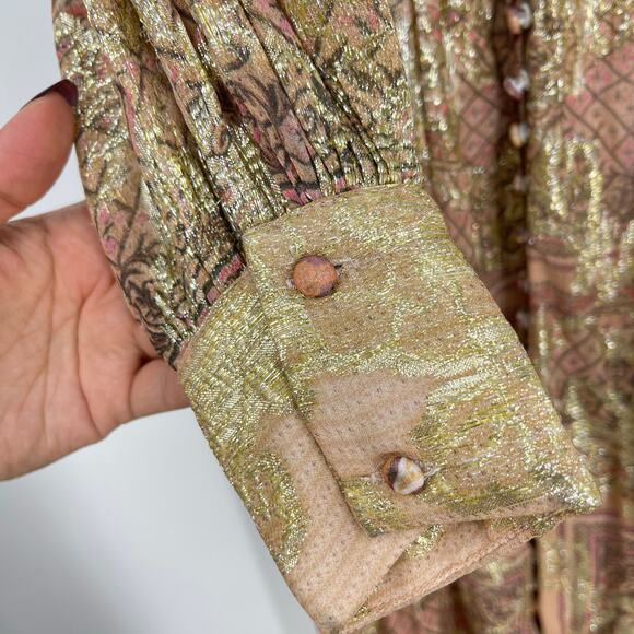 Hemant and Nandita Pink and Gold Maxi Dress - Picture 10 of 16